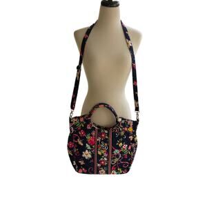 Vera Bradley Navy/Multi Color Tote Bag Purse w/Shoulder Strap